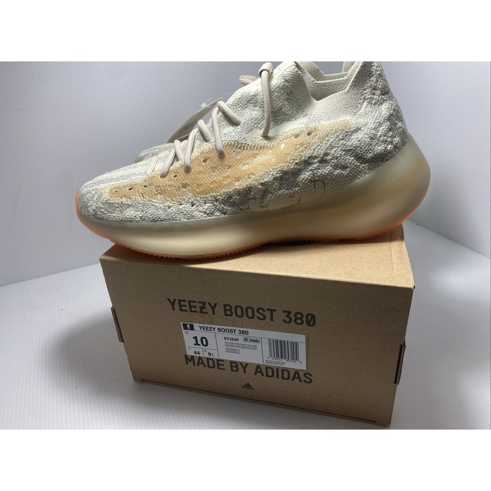 New Adidas Yeezy Boost 380 Calcite Glow GY2649 Primeknit White Beige Size 10